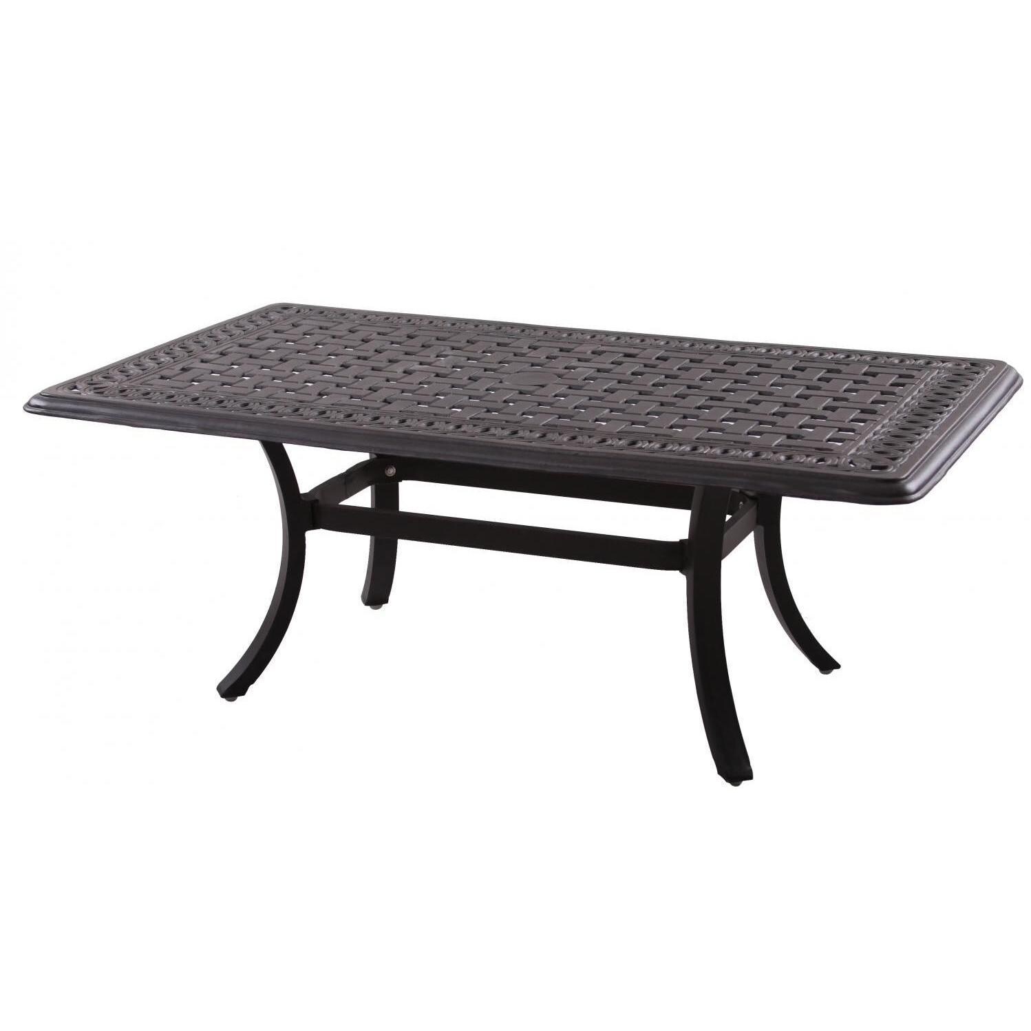 Santa Anita 6 Piece Cast Aluminum Patio Conversation Seating Set by Darlee - Coffee Table - White Background thumbnail