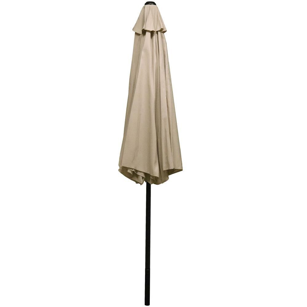 Ultimate Patio 9 Ft. Octagonal Patio Umbrella W/ Crank Lift - Beige - Closed thumbnail