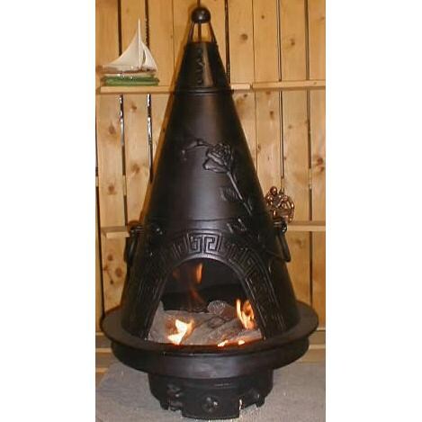 The Blue Rooster Garden Style Cast Aluminum Chiminea - Charcoal