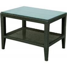 Darlee Vienna Resin Wicker Patio Side Table With Glass Top