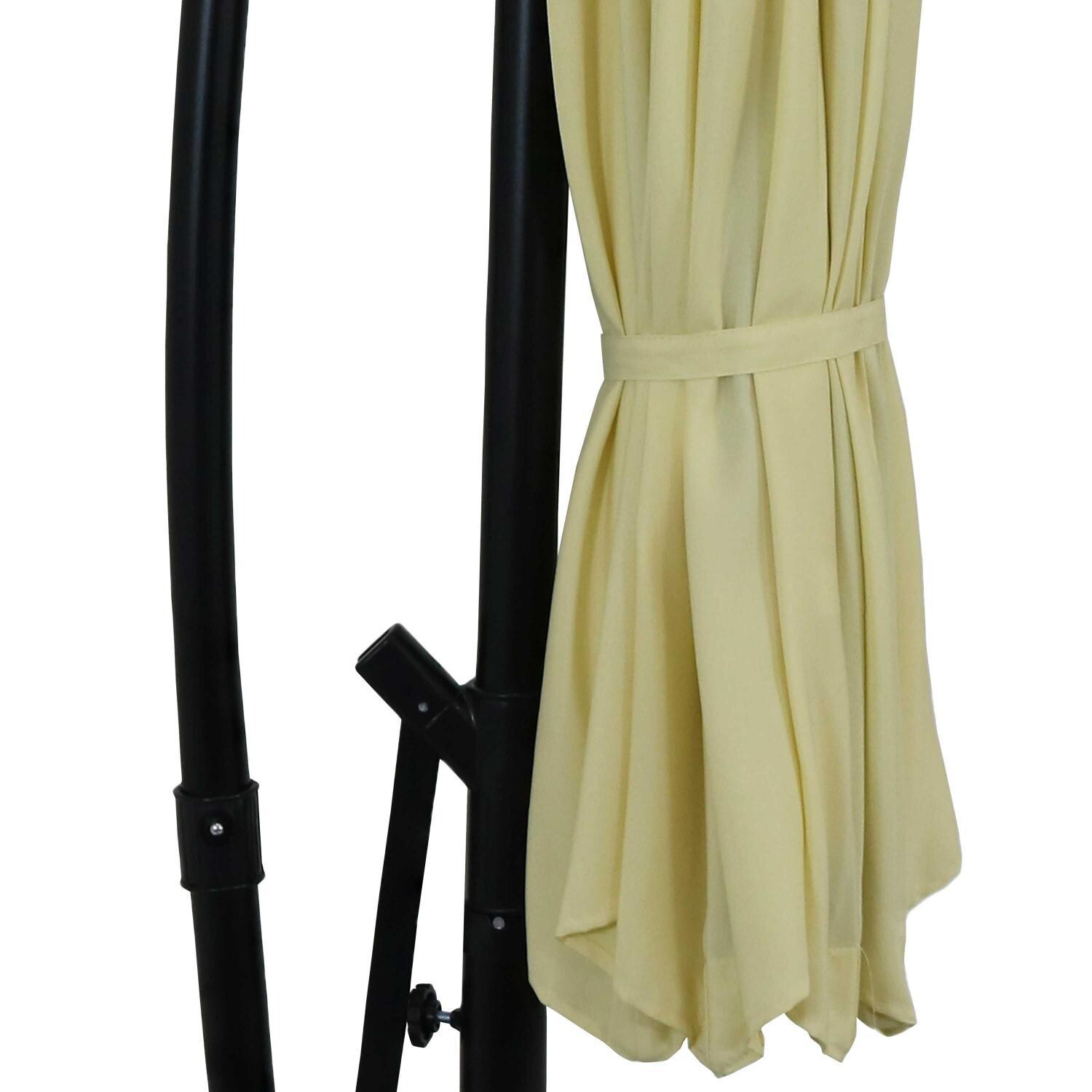 Ultimate Patio 10 Ft. Solar Lighted Patio Cantilever W/ Crank - Pale Buttercup - Canopy Strap thumbnail