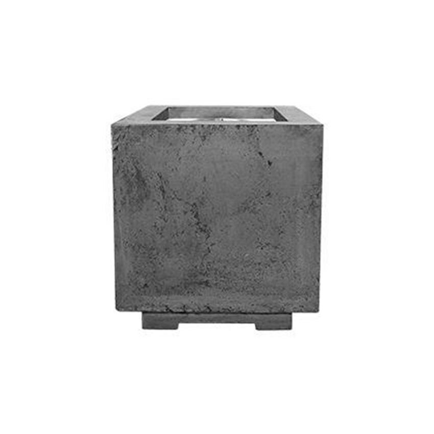Windview 20 Inch Square Glass Fiber Reinforced Concrete Propane Fire Pit in Pewter by Lakeview Outdoor Designs