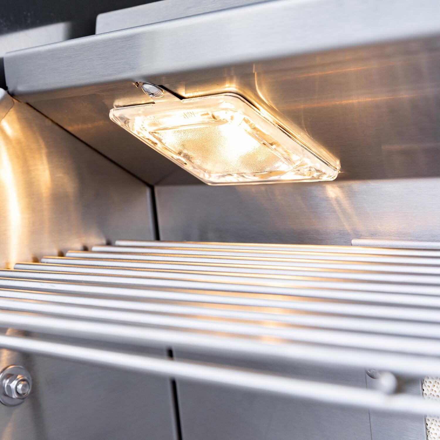 Summerset SZRPRO32L Sizzler Pro 32-in 4 Burner Built-In Propane Grill w/ Rear Infrared Burner - Interior Light - Detail thumbnail