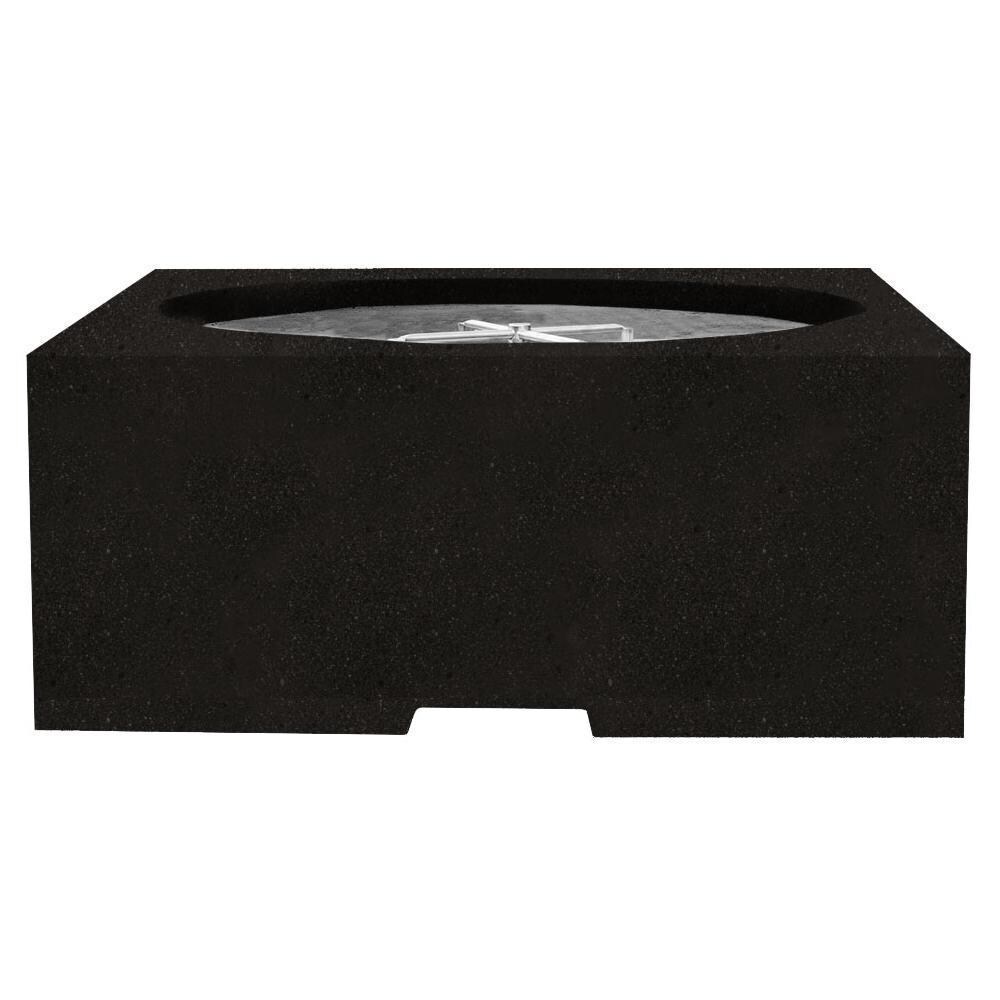 Piazza 39-in Square GFRC Natural Gas Fire Pit in Ebony by Prism Hardscapes