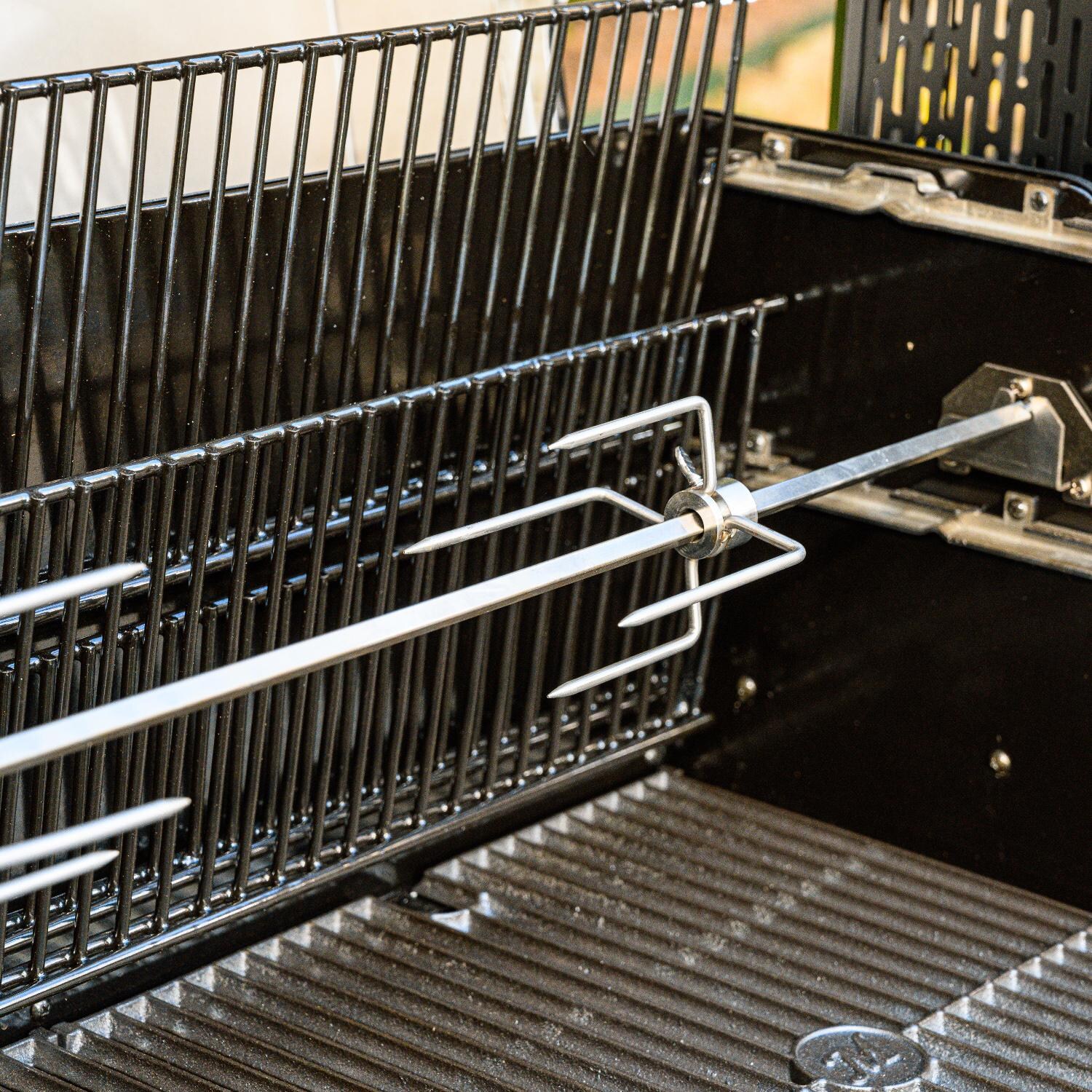 Masterbuilt - MB20091220 - Rotisserie Kit For Gravity Series Digital Charcoal Grill + Smoker - Closeup Of Rotisserie Forks thumbnail