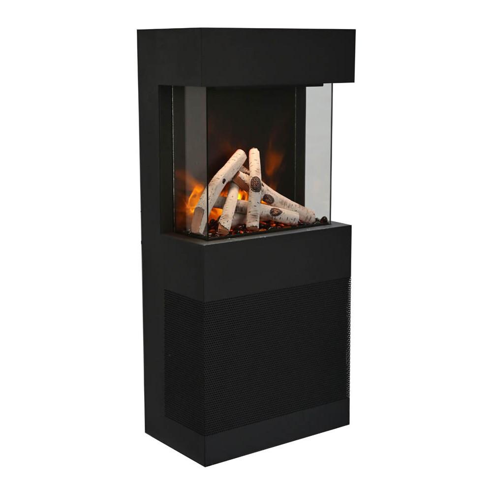 Amantii Cube 20-Inch Three Sided Freestanding Electric Fireplace W/ Speaker Base - Indoor/Outdoor - Close thumbnail