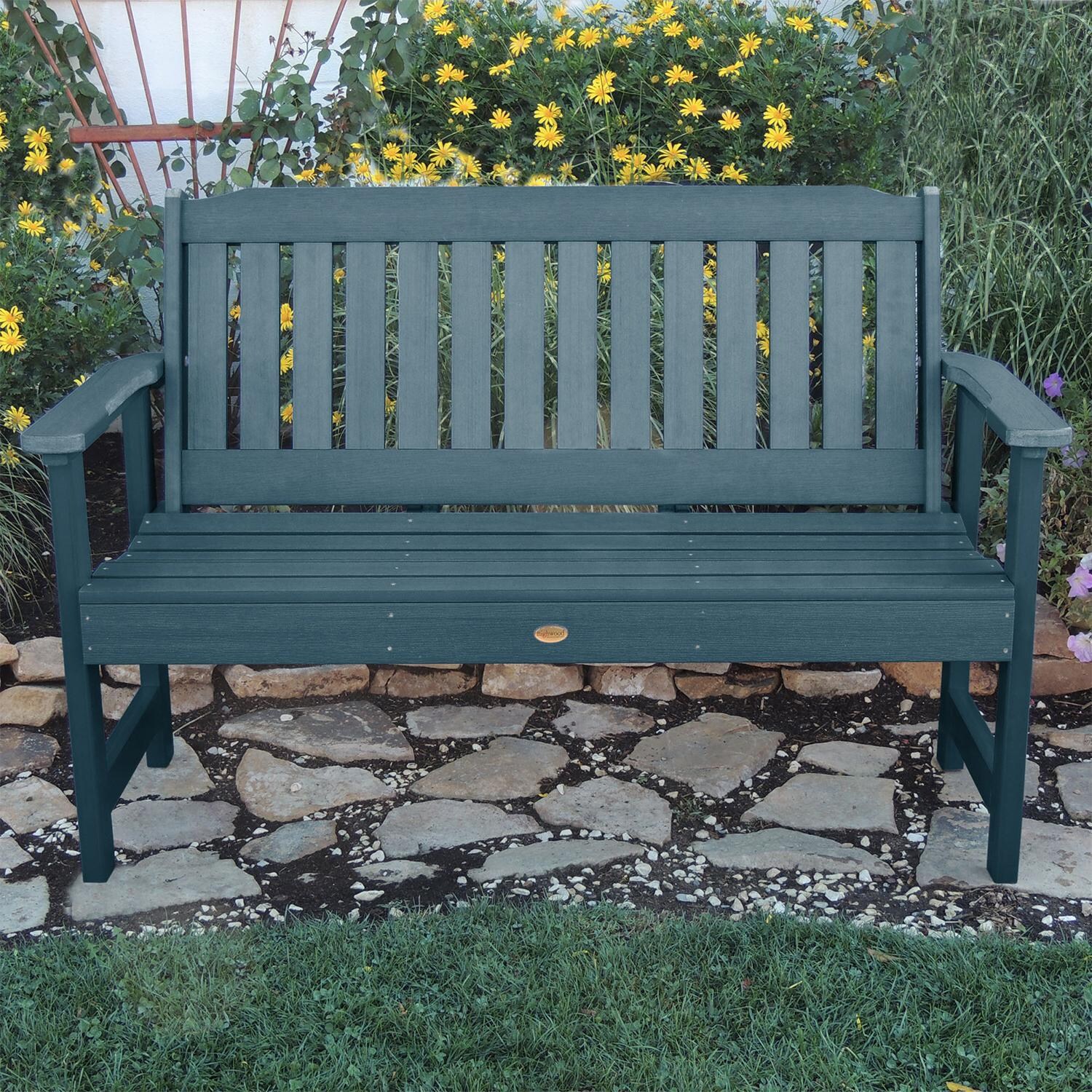 Lakeview Hart Lane Garden Bench - 5ft - Nantucket Blue - Front View thumbnail