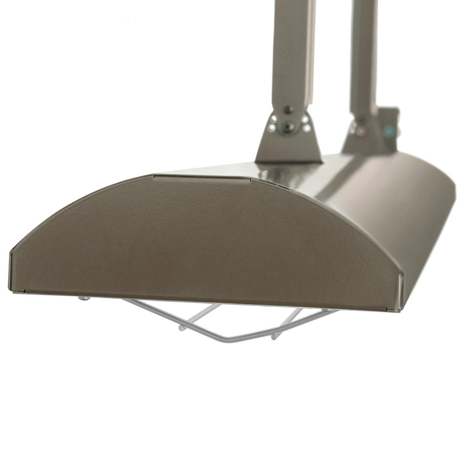 Infratech 13 1246WH Drop Pole Mount Assembly (Assembly Only - Heater Not Included) - Bronze - Closeup of Heater Angled Downward thumbnail