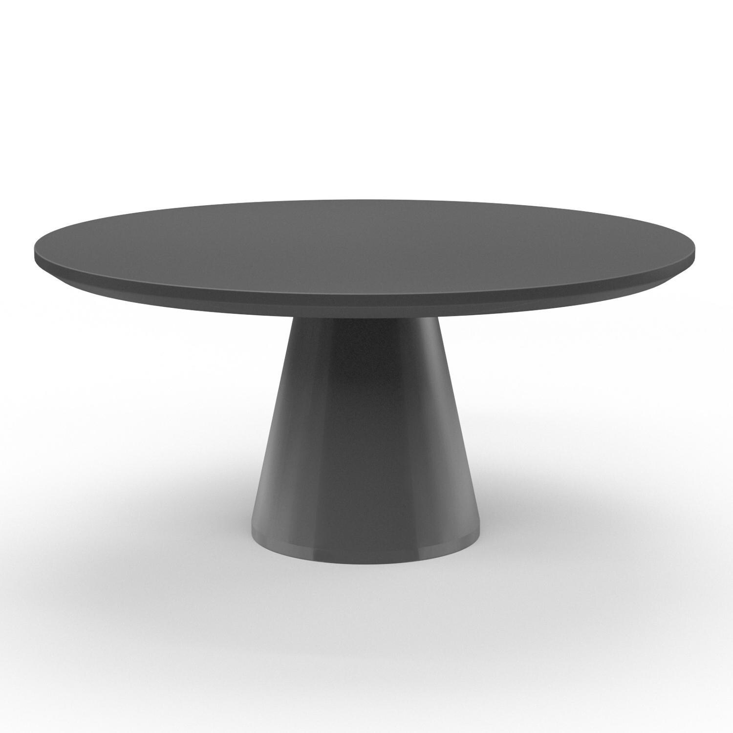 Sunset West - 6203-DRDT63 - Bazaar 63-Inch Round GFRC Patio Pedestal Dining Table - Dark Grey - Table - White Background thumbnail