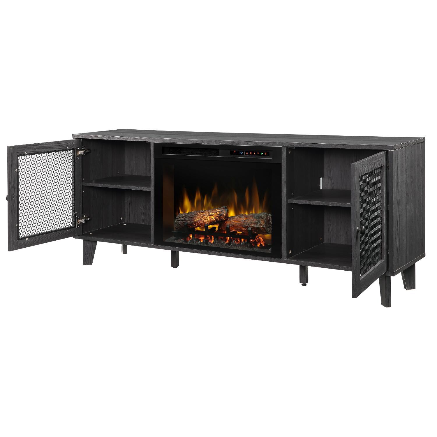Dimplex - GDS26L8-1909WI - Dean 65-Inch Electric Fireplace Media Console - Logs - Wrought Iron thumbnail