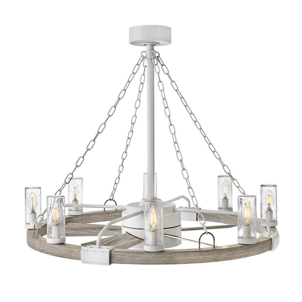 Hinkley Lighting Sawyer 36 Inch Indoor / Outdoor Fandelier W/ 28 Inch Fan And LED Lighting - Matte White - 902928FMW-LWD