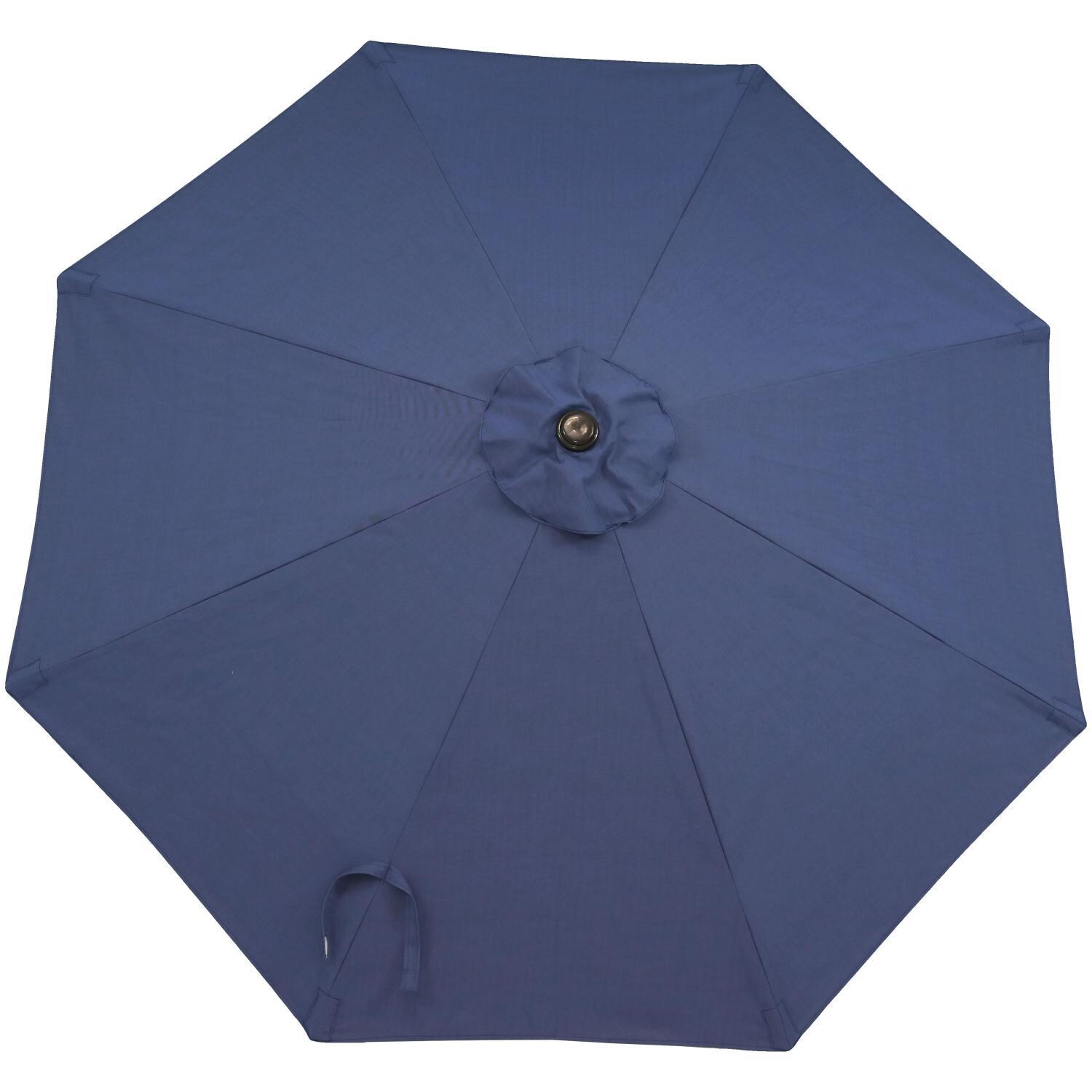 Ultimate Patio 9 Ft. Octagonal Patio Umbrella W/ Crank & Tilt - Navy Blue Spun-Poly Canopy thumbnail