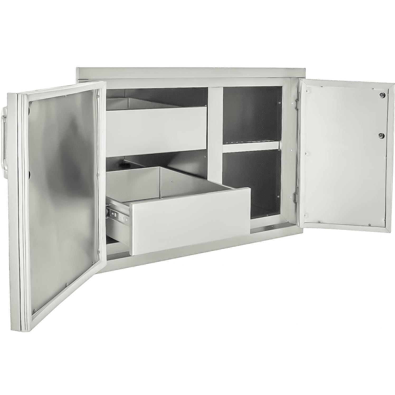 BBQGuys Signature Series 30 X 31Inch Stainless Steel Enclosed Water Resistant Storage