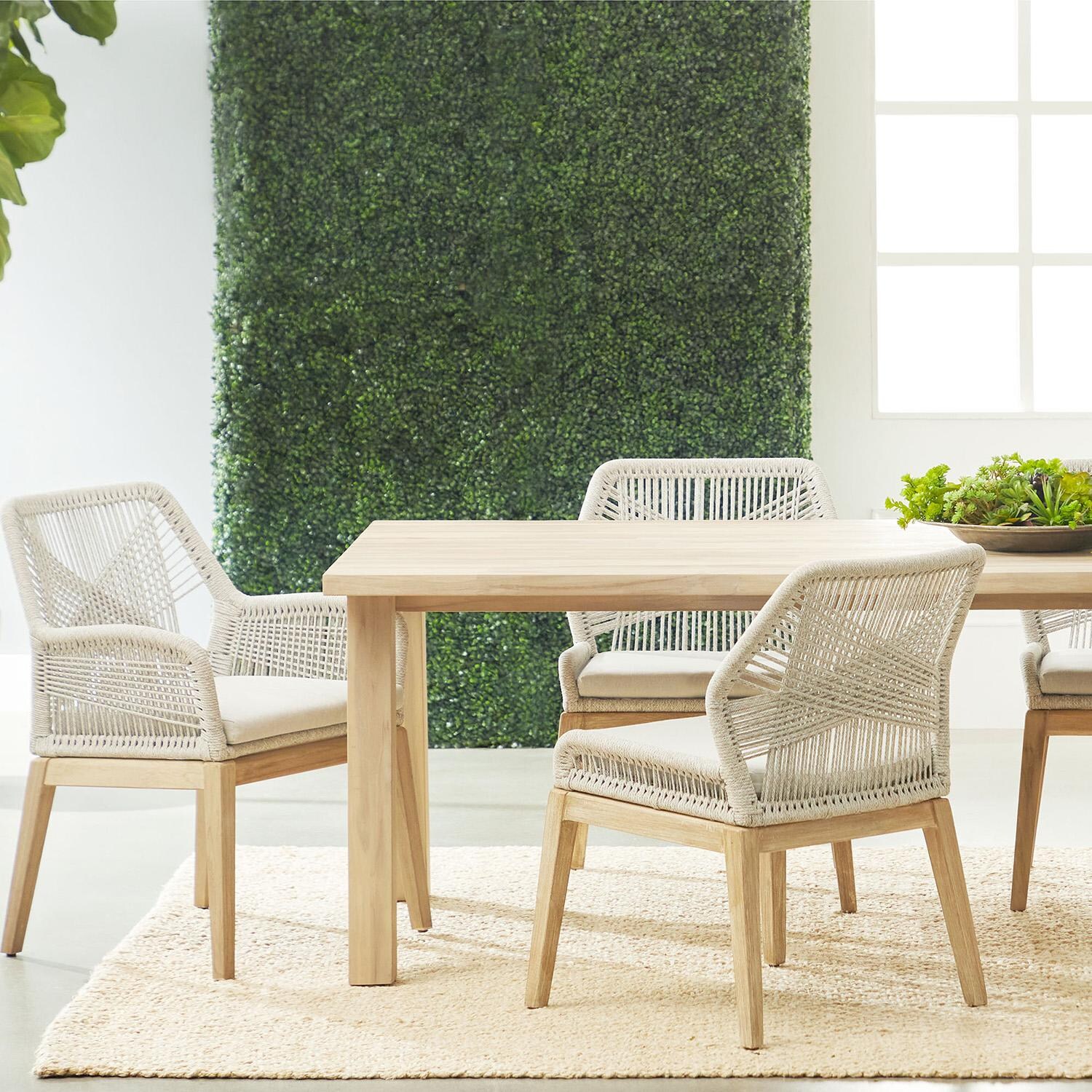 Lakeview Peninsula Way 2 Pc Woven Rope Dining Side Chair in Taupe & White - With Dining Set thumbnail