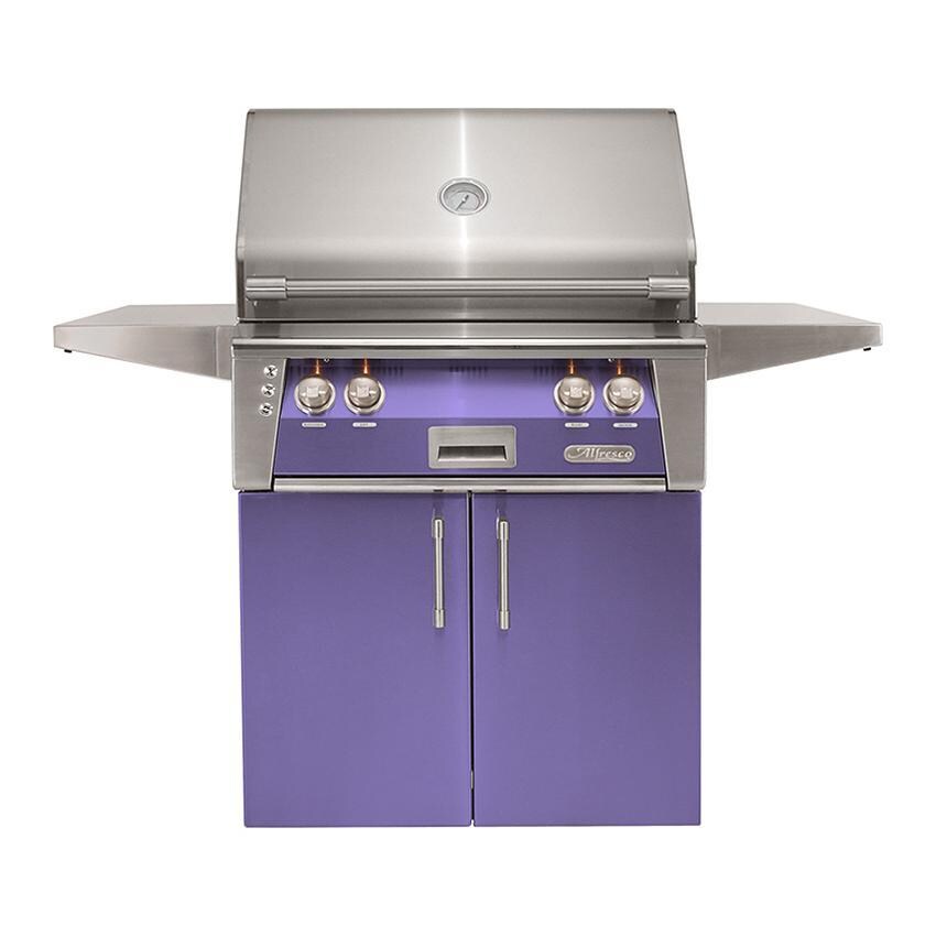 Alfresco ALXE 30-Inch Freestanding Propane Grill With Rotisserie in Blue Lilac - ALXE-30C-LP-S4005