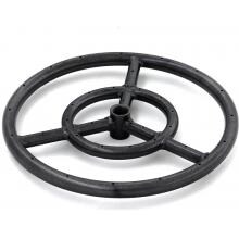 Lakeview Outdoor Designs 12-Inch Three-Spoke Round Natural Gas Double-Ring Burner - Black Steel image