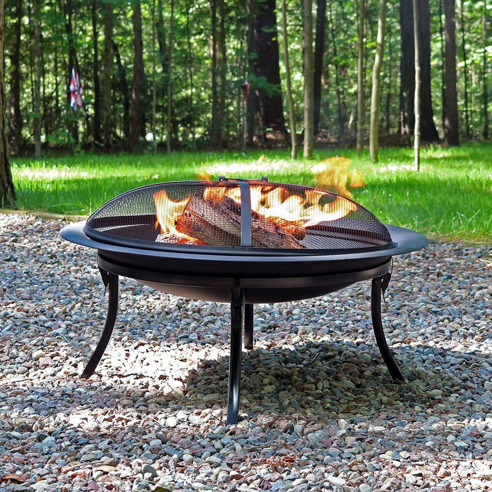 Ultimate Patio 29-Inch Steel Folding Wood Burning Fire Pit thumbnail