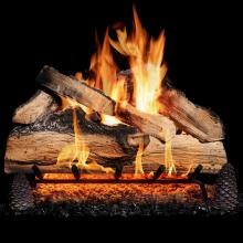 GasLogGuys 18 Inch Grand Mountain Split Oak Vented Natural Gas Log Set + H-Burner + Basic On/Off Remote image