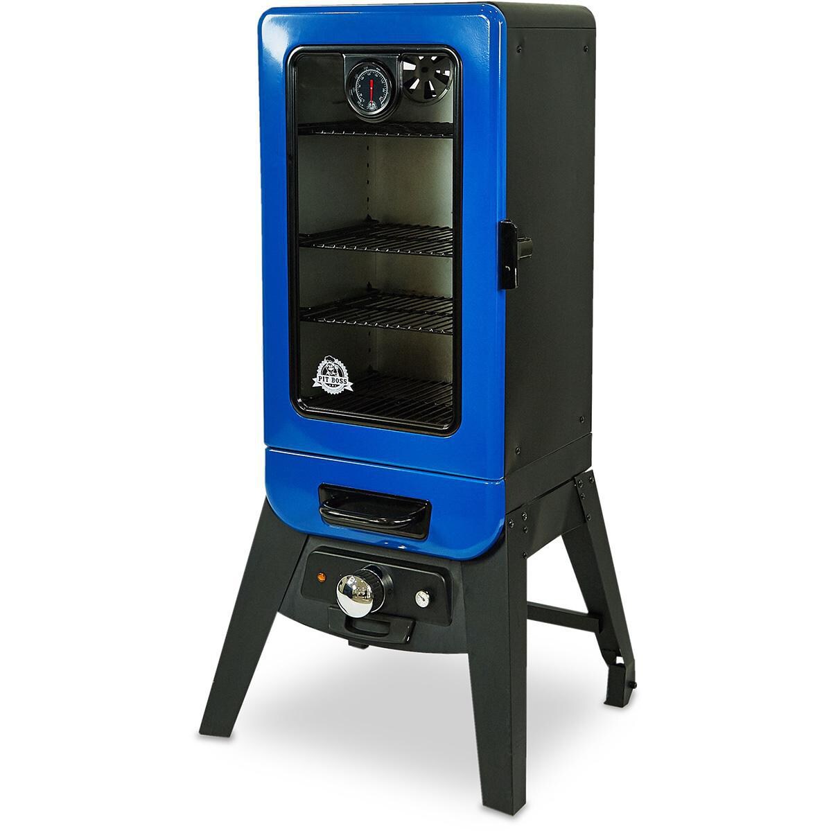 Pit Boss - 77320 - Blue Blazing 3 Series Analog Electric Smoker - Angled View thumbnail