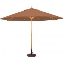 Galtech 11 Ft. Octagonal Hardwood Patio Market Umbrella W/ Pulley - Light Wood W/ Sunbrella Canvas Teak Canopy