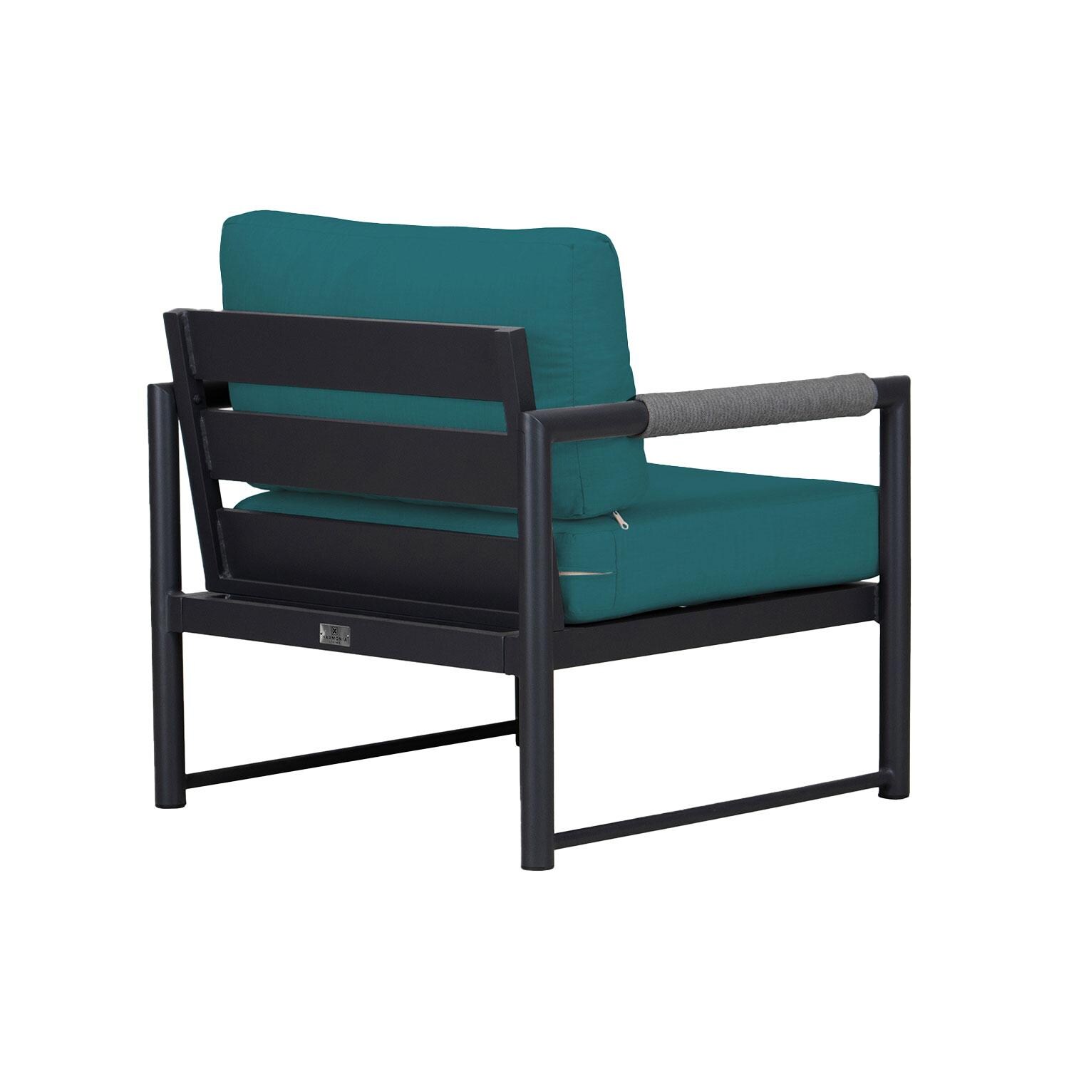 Lakeview AVEBAY-BK-CO-CC-PC Avenue Bay Black/Carbon Club Chair - Spectrum Peacock - Rear Angled - White Background thumbnail