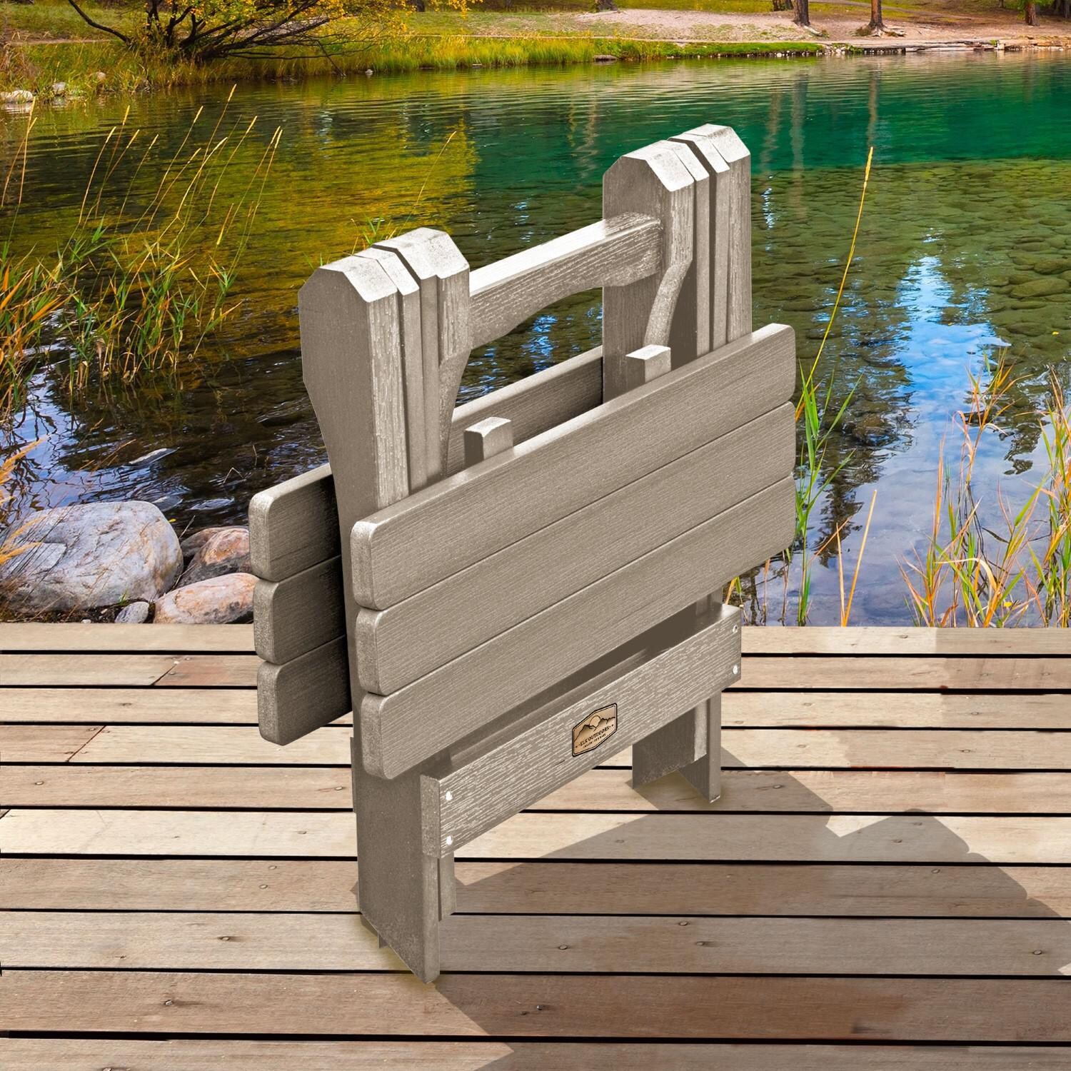 Lakeview The Charmville Folding Side Table - Woodland Brown - Folded thumbnail