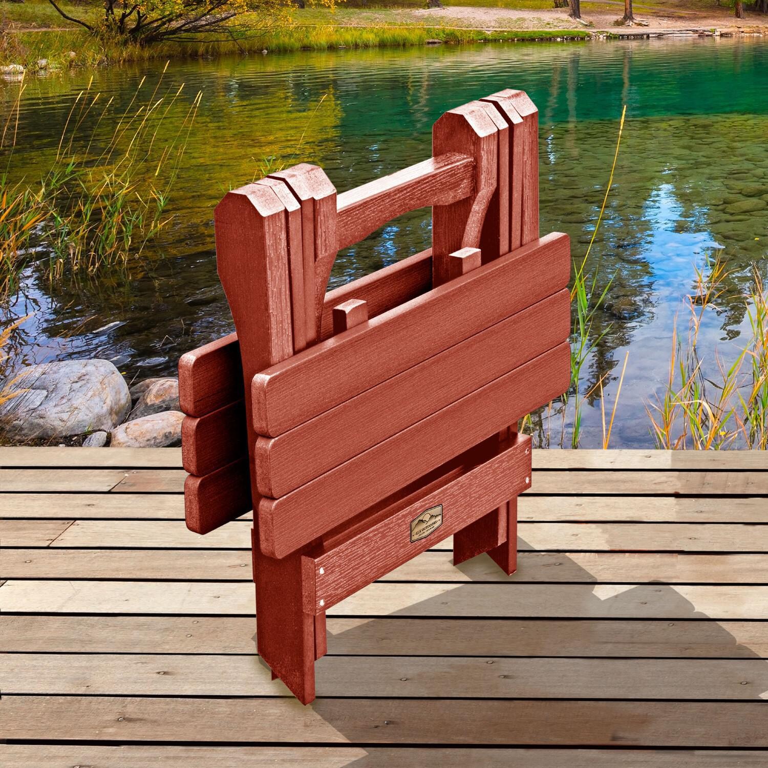 Lakeview The Charmville Folding Side Table - Rustic Red - Folded thumbnail