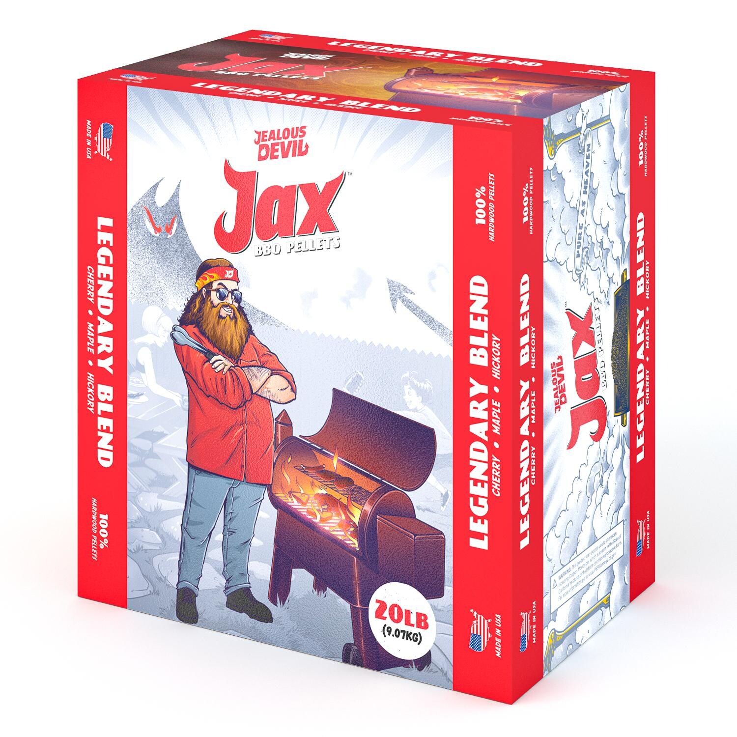 Jealous Devil Jax Hardwood BBQ Pellets - Legendary Blend - 20lbs