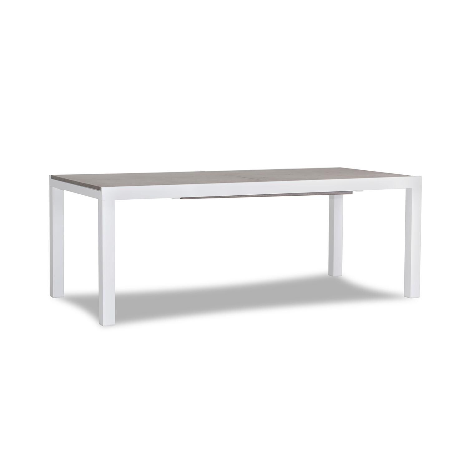 Calm Bay 13 Pc Extendable Dining Set in White/Canvas Charcoal by Lakeview - Table - White Background thumbnail