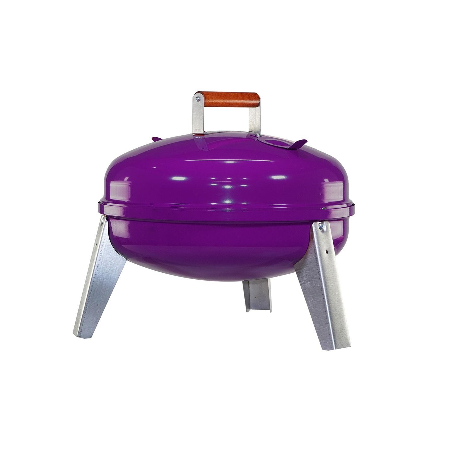 Americana 2130.4.241 21-Inch Painted Steel Portable Charcoal/Electric Grill By Meco - Purple - White Background thumbnail