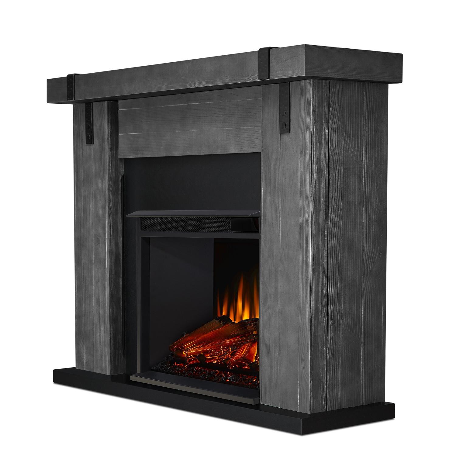 Real Flame - 9220E-GBW - Aspen 49-Inch Electric Fireplace With Mantel - Gray Barnwood - Side View thumbnail