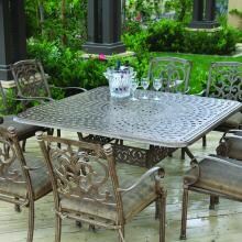 Darlee Santa Barbara 9 Piece Cast Aluminum Patio Dining Set With Square Table - Antique Bronze image