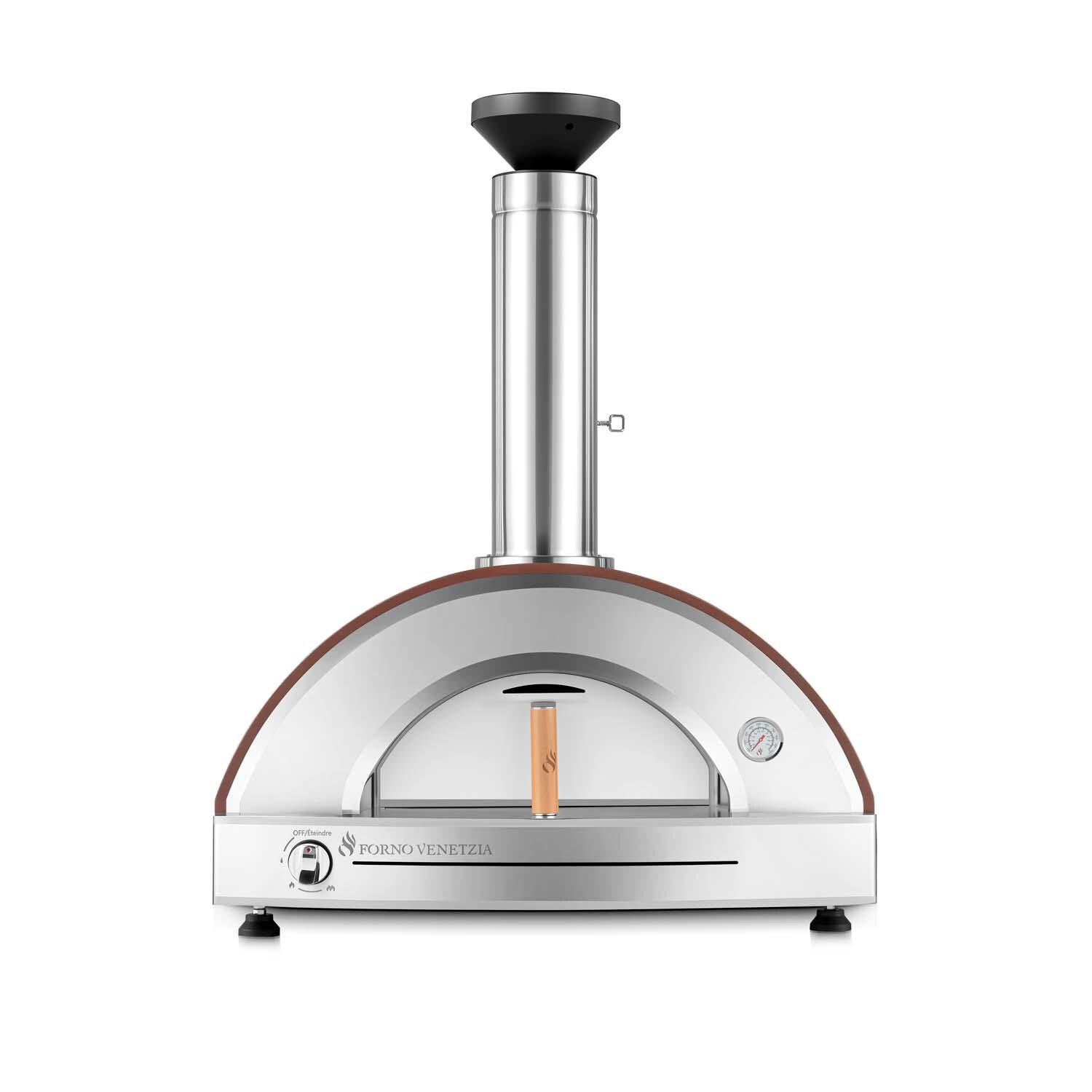 Forno Venetzia FVP225-G-NG-CAPP Pronto 225 Hybrid Natural Gas Pizza Oven - Cappuccino - Front View - White Background thumbnail