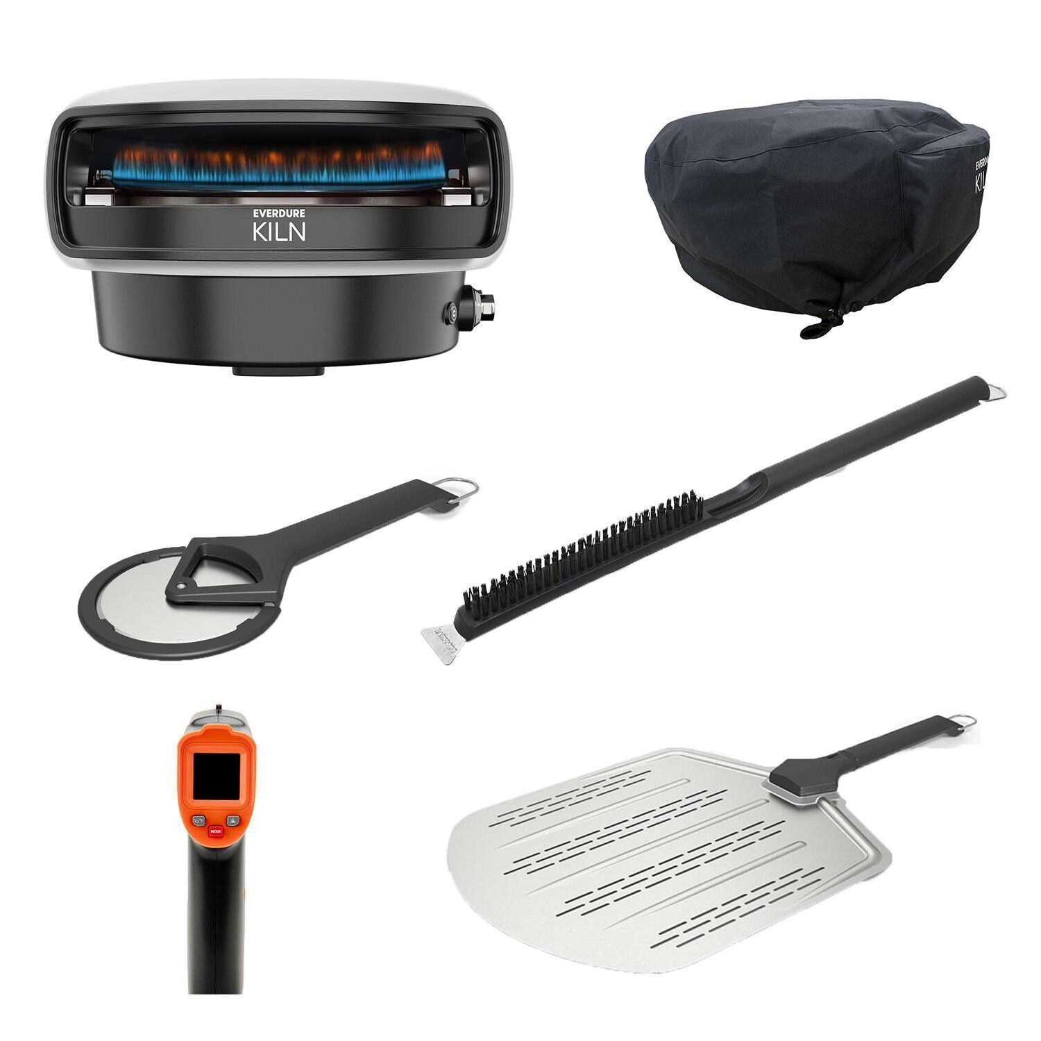Everdure Kiln 2 Burner Natural Gas Pizza Oven - PIZZA LOVER Bundle - Stone - EKILN2SUSNG