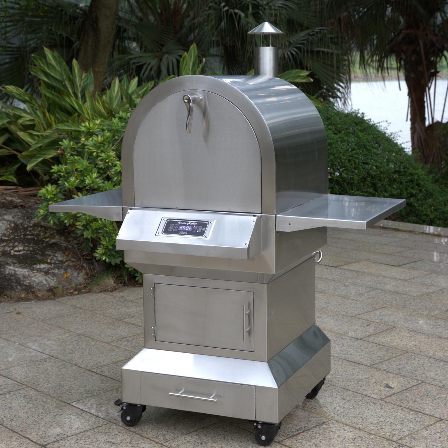 Smoke-N-Hot Stainless Steel Outdoor Pellet Oven Cooking Center