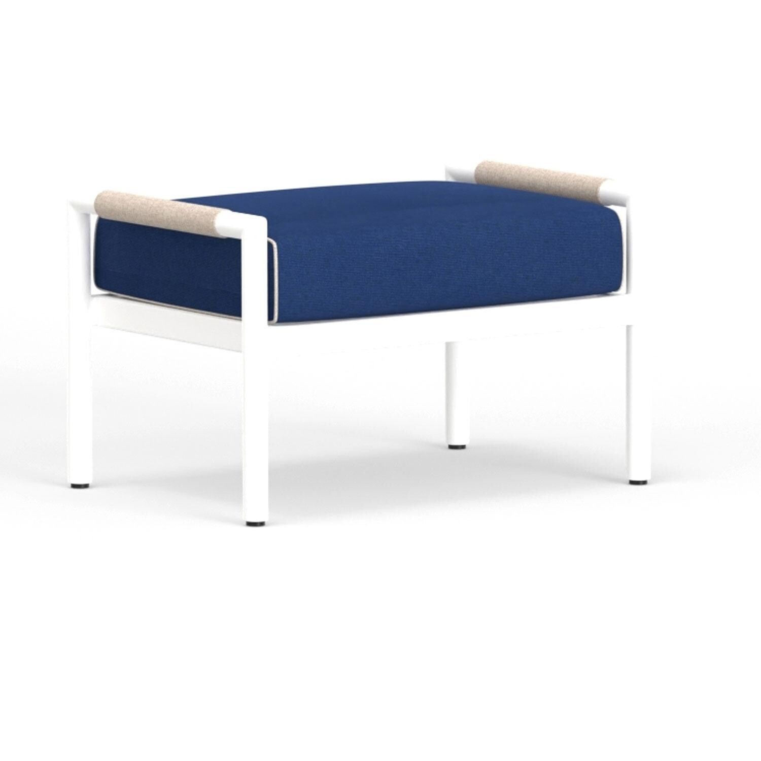 Sabbia Aluminum Ottoman in Echo Midnight w/ No Welt by Sunset West - Display - White Background thumbnail
