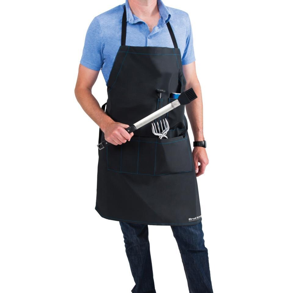 Broil King PVC Polyester Apron - 60975 - Flat Lay w/ Accessories - White Background thumbnail