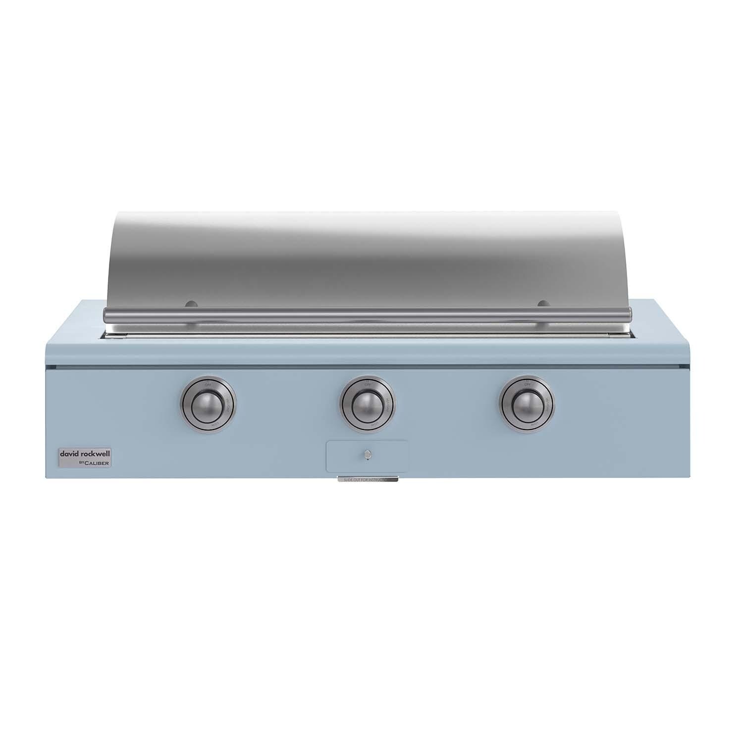 Caliber CRG-48BL00-A-152-H04 48-in Propane Built-In Rockwell Grill - Bluestone w/ Stainless Steel Hardware - Lid Closed - White Background thumbnail