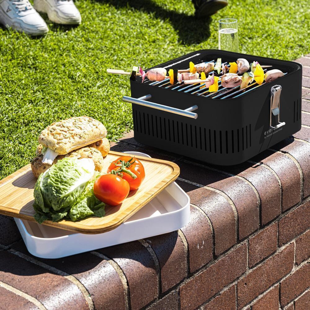 Everdure HBCUBEBUS Everdure CUBE 17-in Portable Charcoal Grill - Black - HBCUBEBUS - Lid - Lifestyle thumbnail