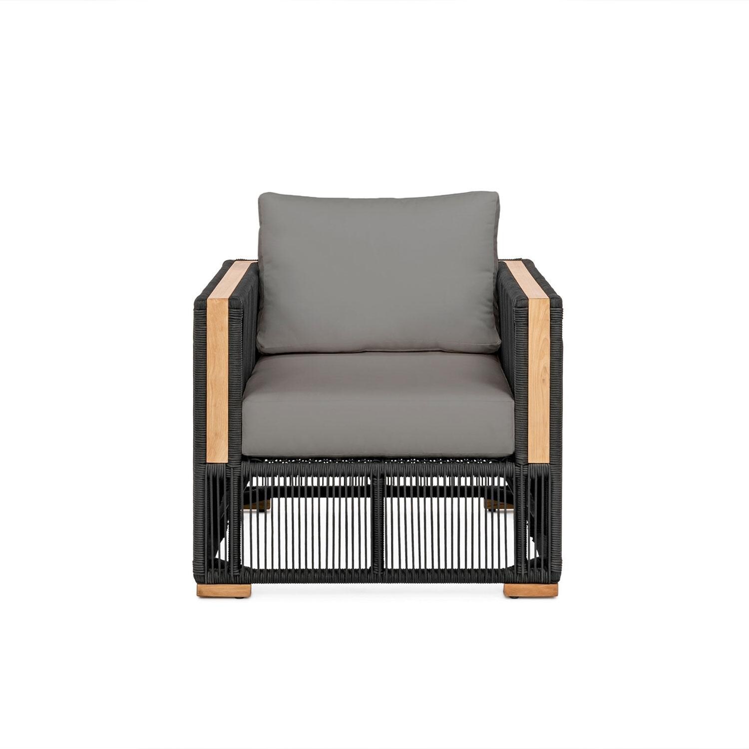 Pelican View Woven Rope Club Chair in Black/Charcoal by Lakeview Outdoor Designs