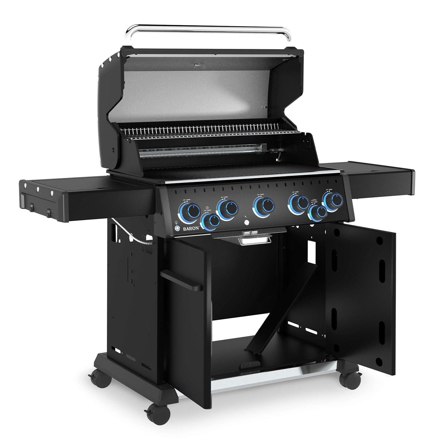 Broil King 675147 Baron 500 Pro Shadow 5 Burner Natural Gas Grill - Interior - Angled Right - White Background thumbnail