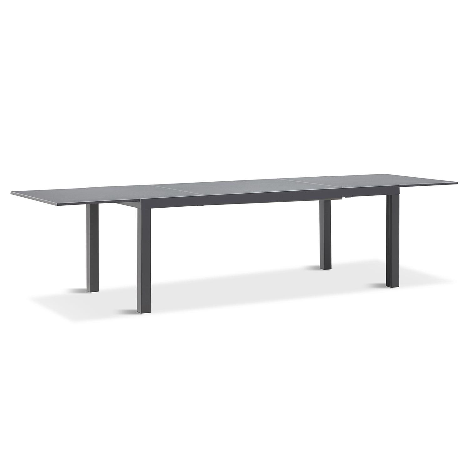 Calm Bay 13 Pc Extendable Dining Set in Slate/Heather Beige by Lakeview - Table Extended - White Background thumbnail