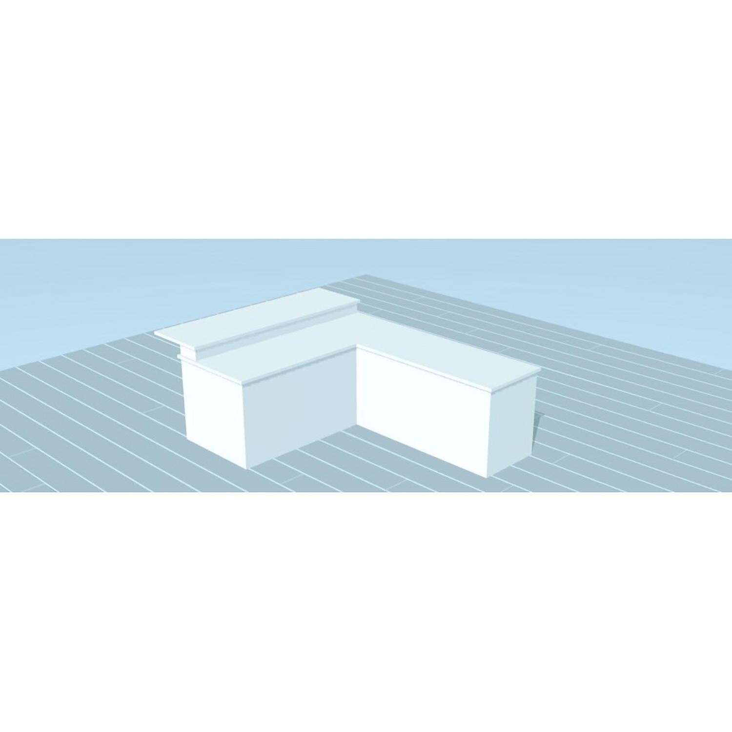 Pro-Fit PRODIY88BL DIY PRO 8' x 8' Unfinished Island w/8' Bar - Rendered Image 2 - White Background thumbnail