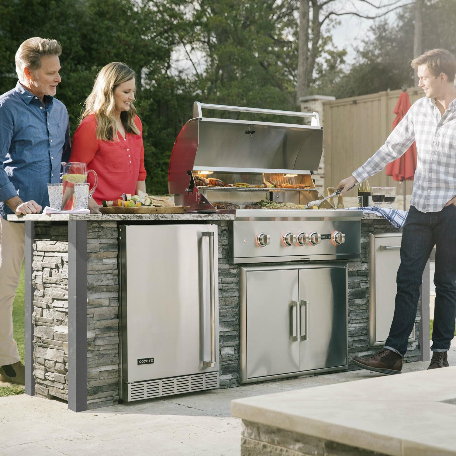 Coyote ReadyToAssemble 8 Ft Outdoor Kitchen Island With 36Inch S