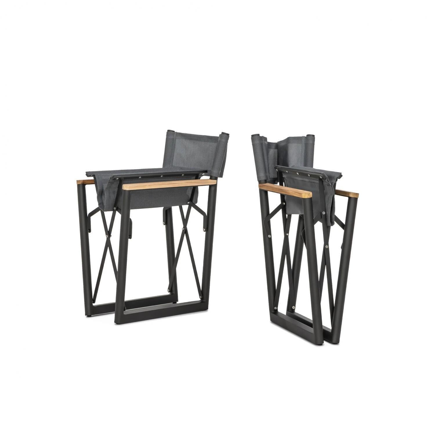 Teak + Table Barbados Director Chair in Asteroid - Folded - White Background thumbnail