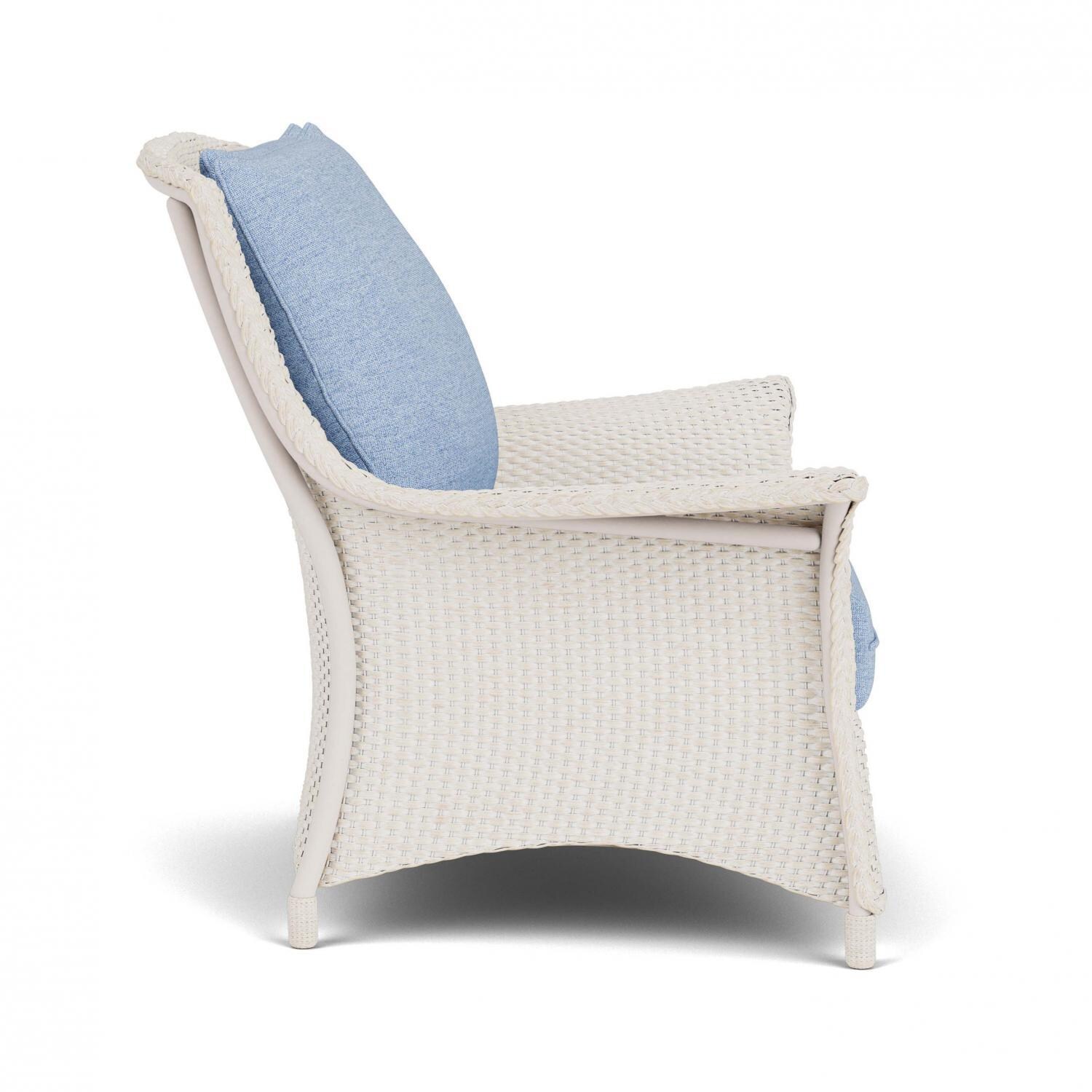 Lloyd Flanders Mandalay Chair and a Half in Antique White Finish with Demo Skyway Fabric - Side thumbnail