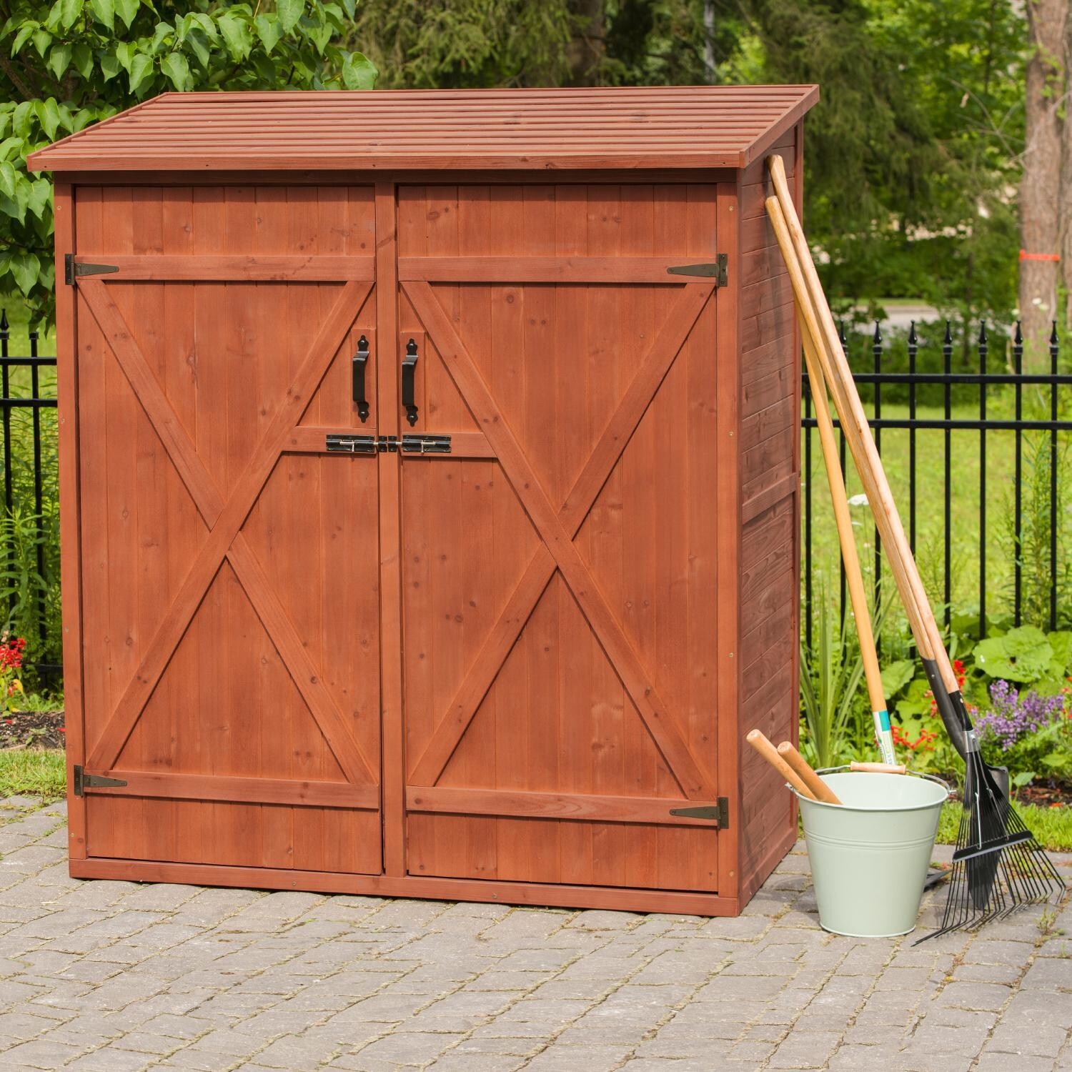 Leisure Season 4 Ft. 11 In X 2 Ft. 7 In. Medium Wood Storage Shed - On the Patio thumbnail