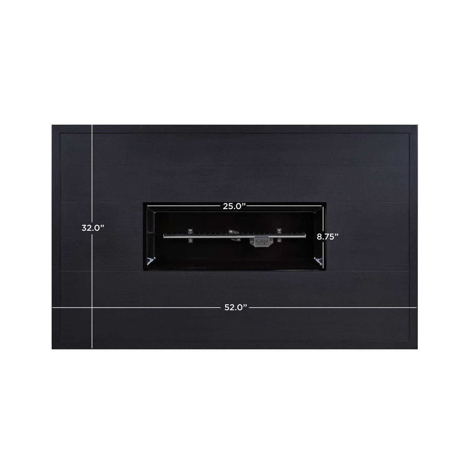Westlook 52 Inch Rectangular Propane Fire Pit Table in Black Coral by Lakeview - Burner Dimensions - Dimensional thumbnail