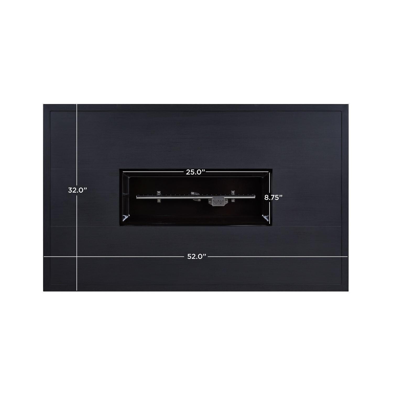 Westlook 52 Inch Rectangular Propane Fire Pit Table in Black Coral by Lakeview - Burner Dimensions - Dimensional thumbnail