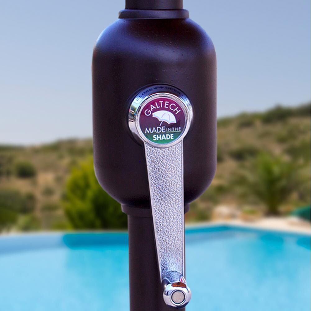 Galtech 11 X 8 Ft. Oval Patio Umbrella W/ Crank Lift - Crank Lift Detail thumbnail